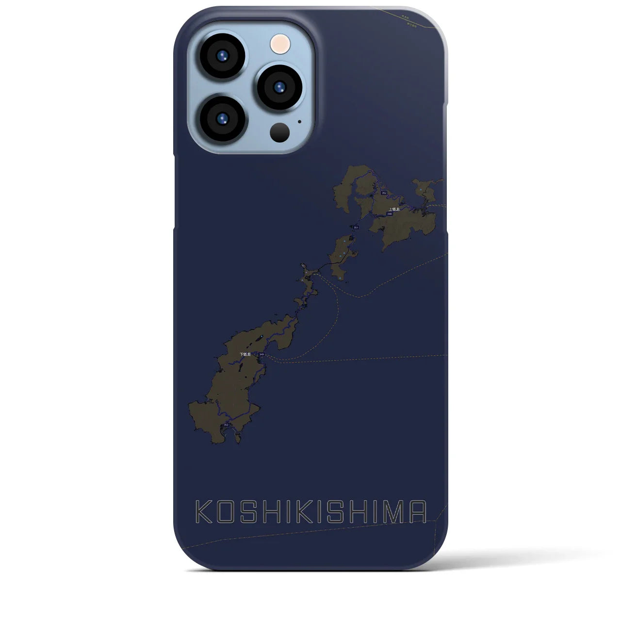 【甑島(鹿児島県)】地図柄iPhoneケース(バックカバータイプ)