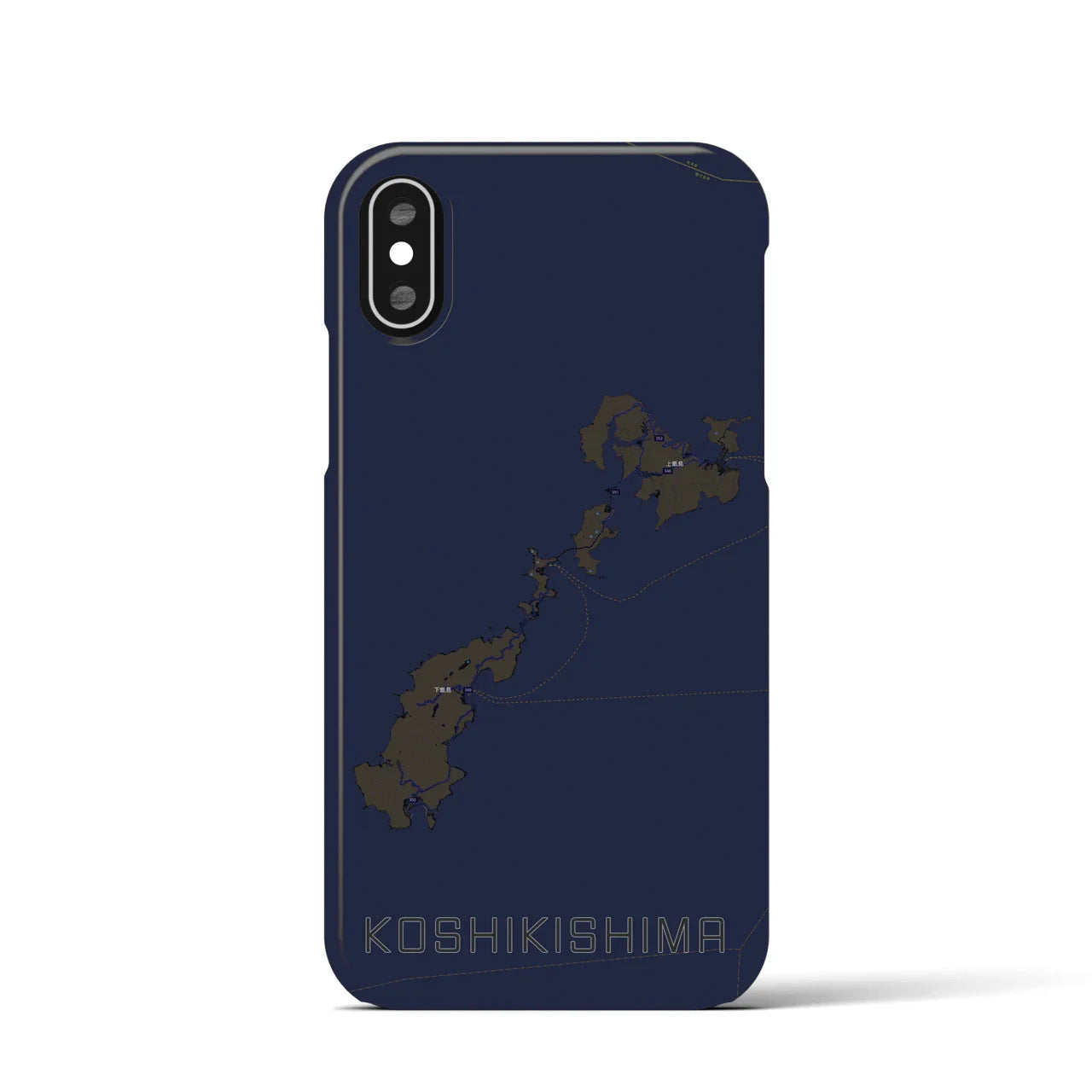 【甑島(鹿児島県)】地図柄iPhoneケース(バックカバータイプ)