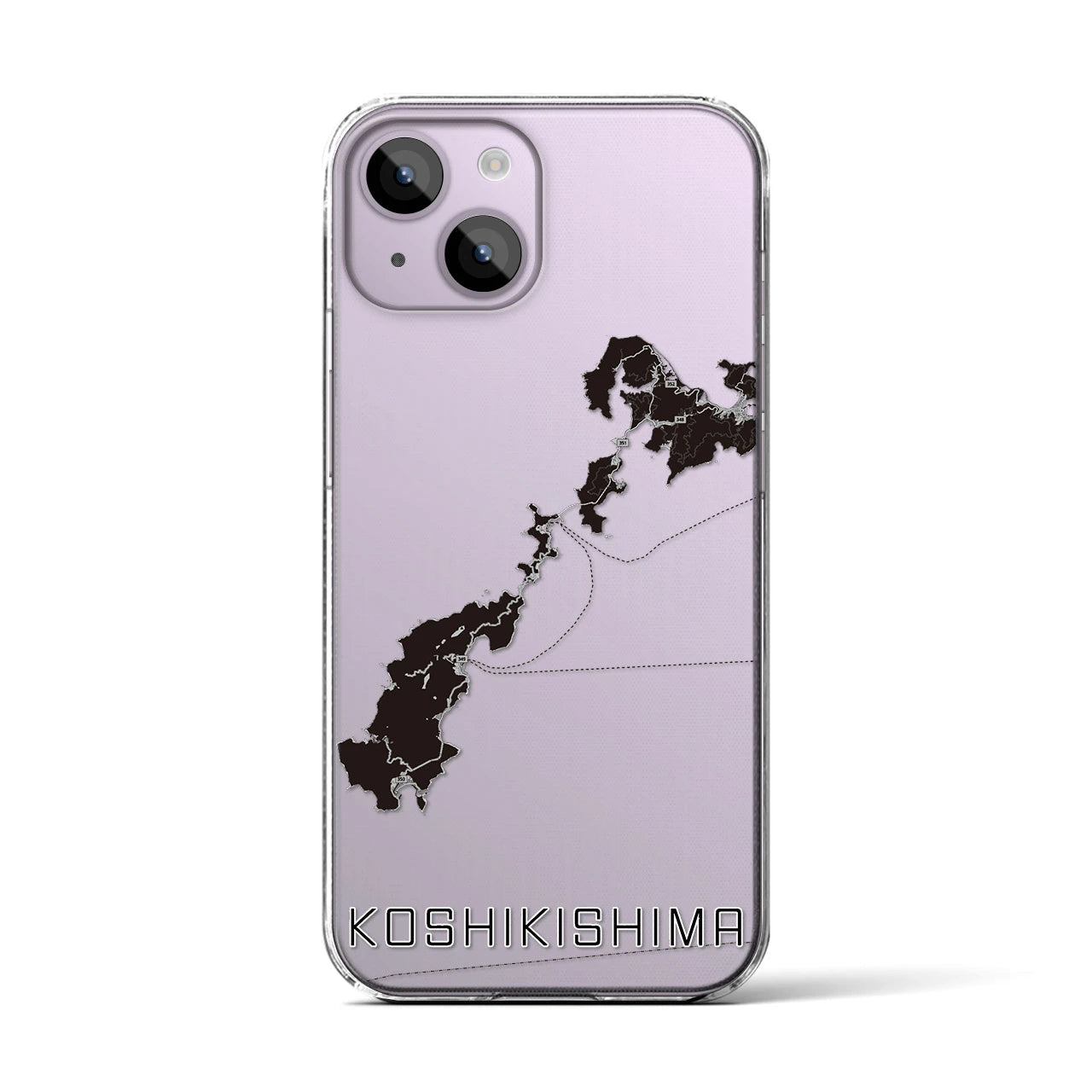【甑島(鹿児島県)】地図柄iPhoneケース(クリアタイプ)