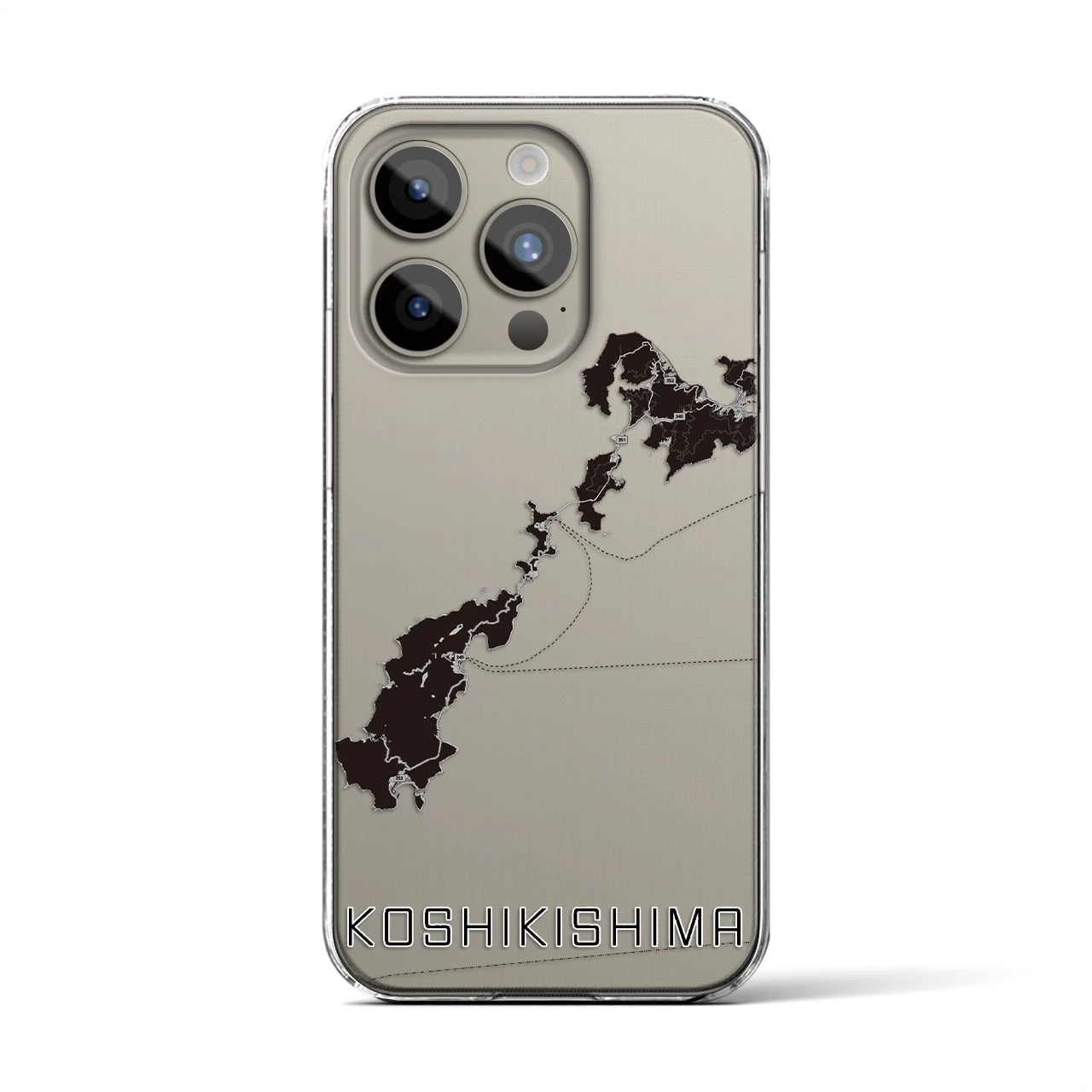【甑島(鹿児島県)】地図柄iPhoneケース(クリアタイプ)