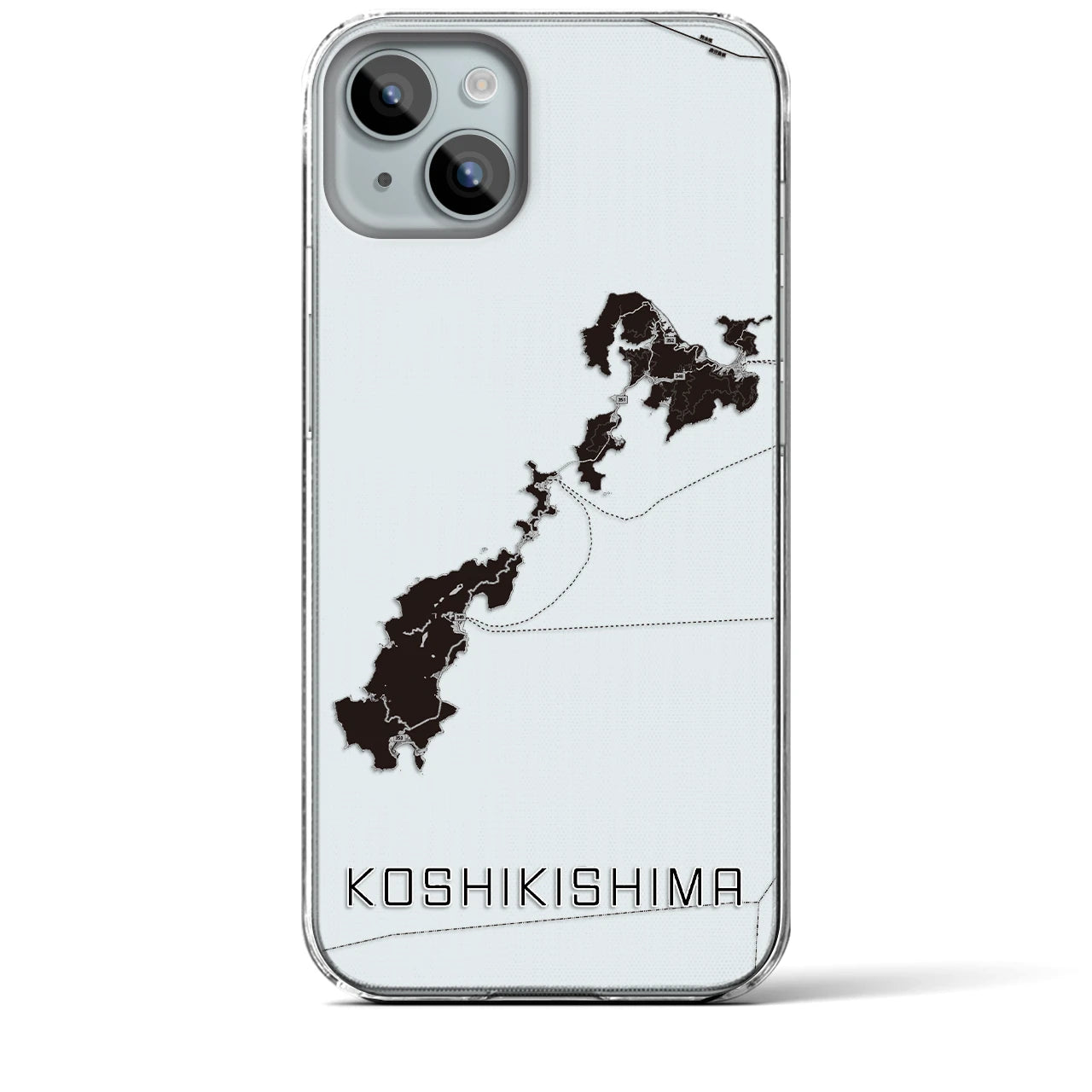 【甑島(鹿児島県)】地図柄iPhoneケース(クリアタイプ)