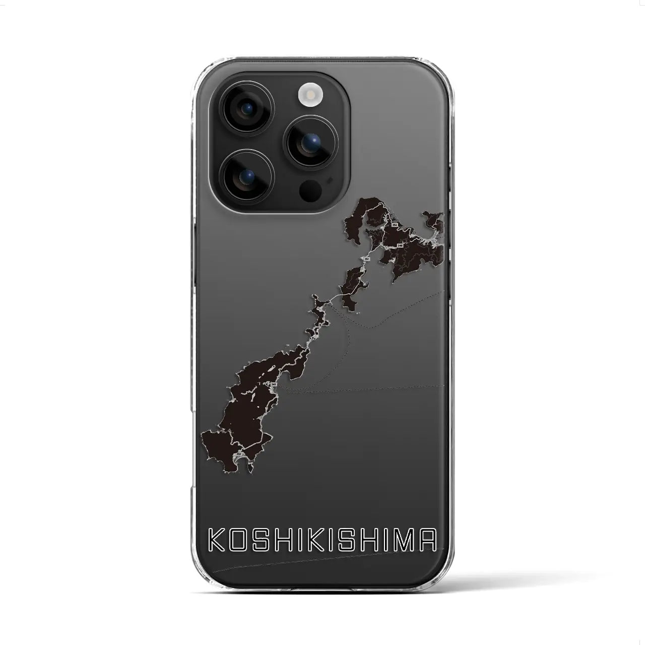 【甑島(鹿児島県)】地図柄iPhoneケース(クリアタイプ)