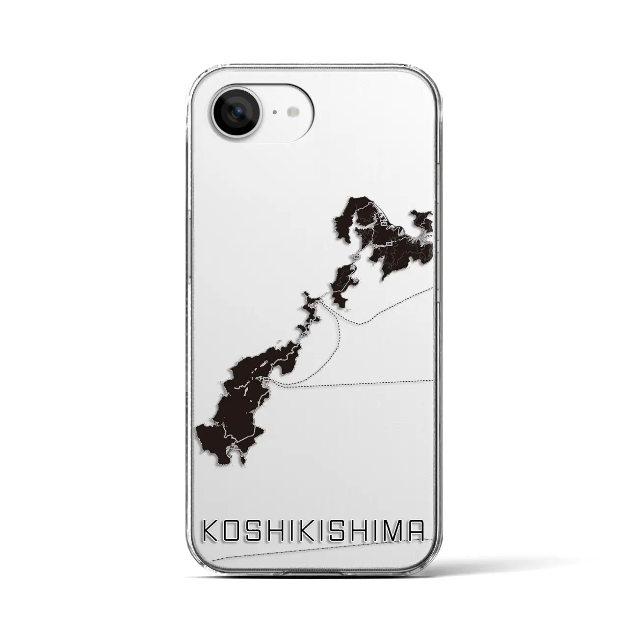 【甑島(鹿児島県)】地図柄iPhoneケース(クリアタイプ)