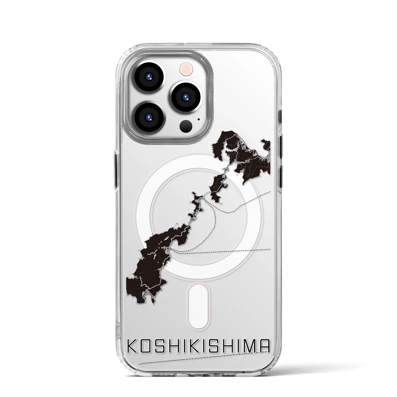 【甑島(鹿児島県)】地図柄iPhoneケース(MagSafeタイプ)