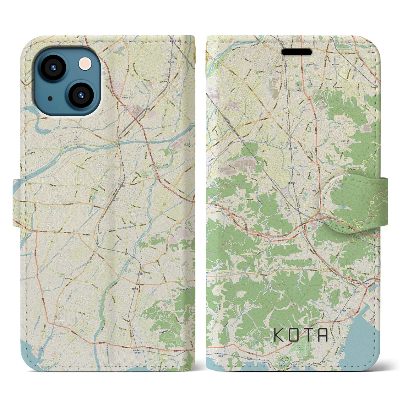 【幸田(愛知県)】地図柄iPhoneケース(手帳タイプ)