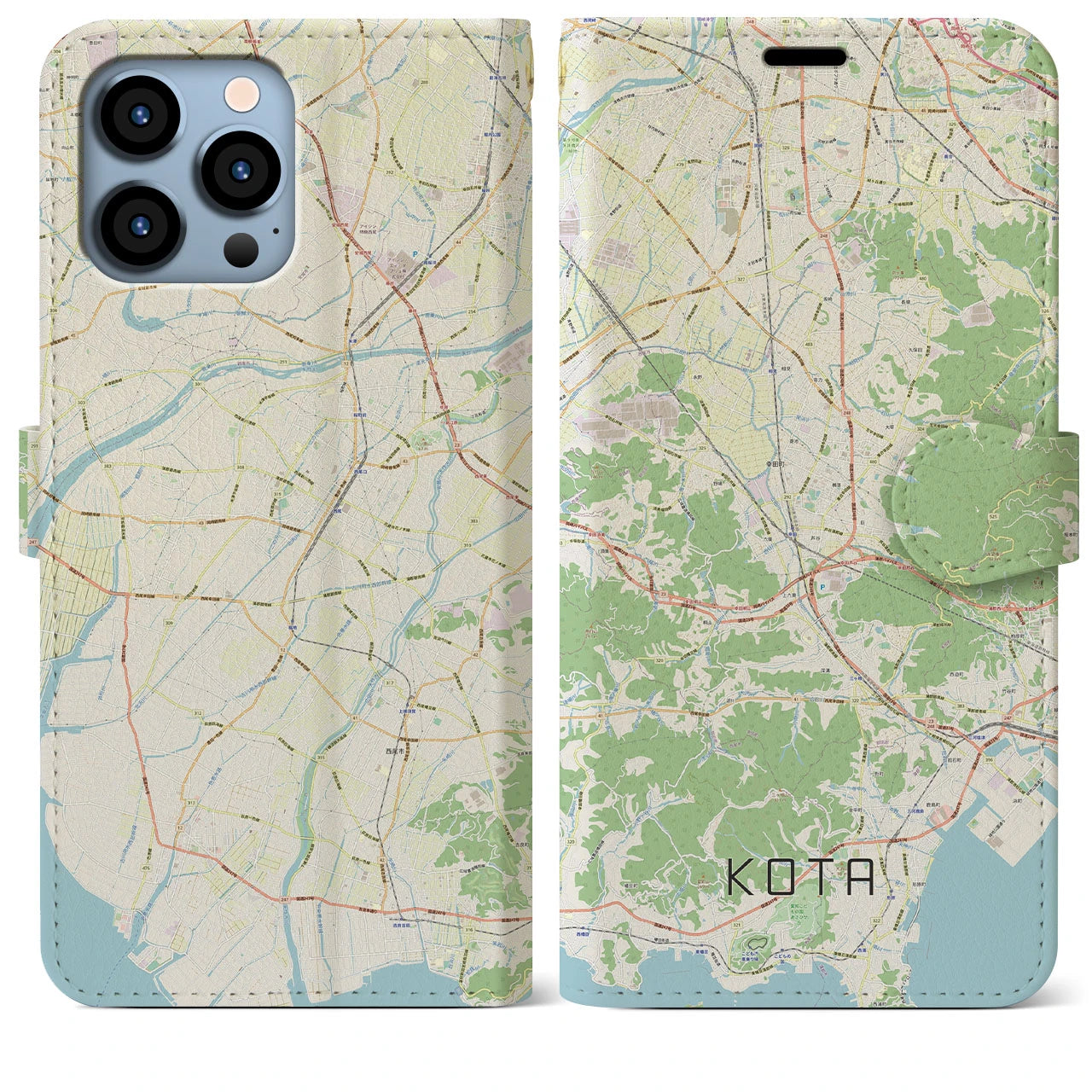 【幸田(愛知県)】地図柄iPhoneケース(手帳タイプ)
