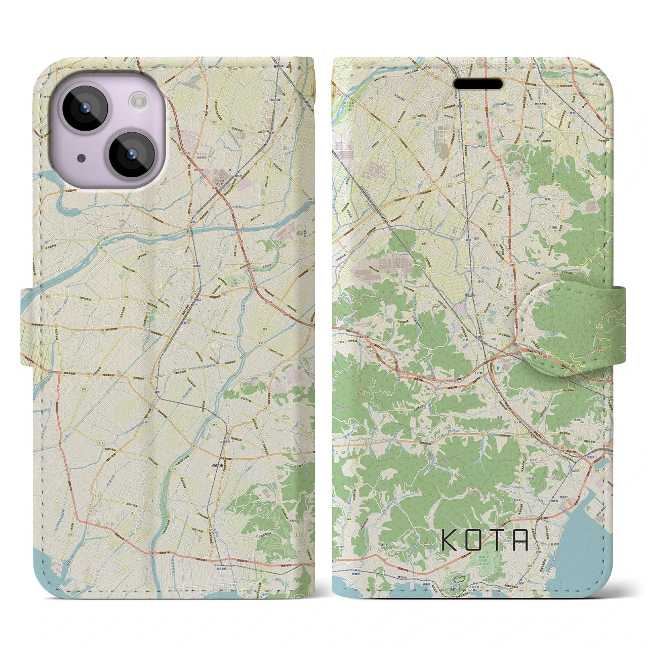【幸田(愛知県)】地図柄iPhoneケース(手帳タイプ)