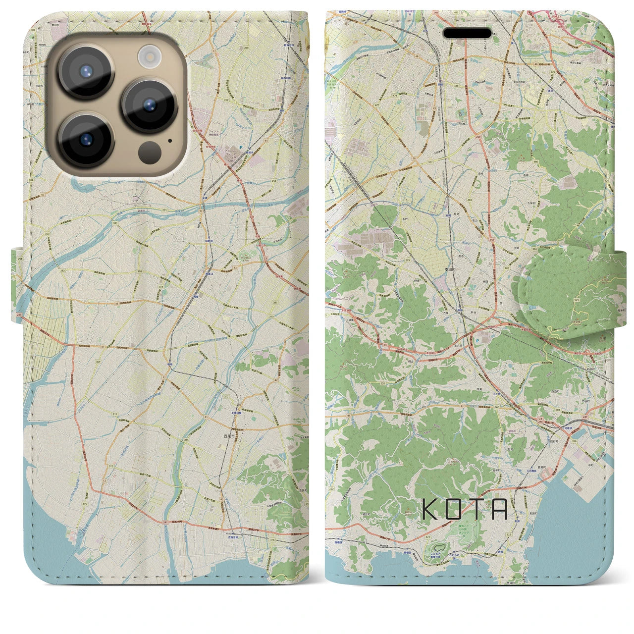 【幸田(愛知県)】地図柄iPhoneケース(手帳タイプ)