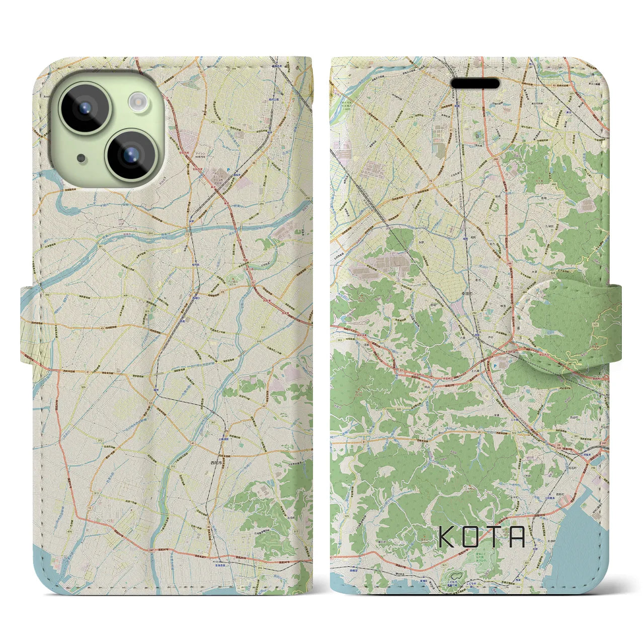 【幸田(愛知県)】地図柄iPhoneケース(手帳タイプ)