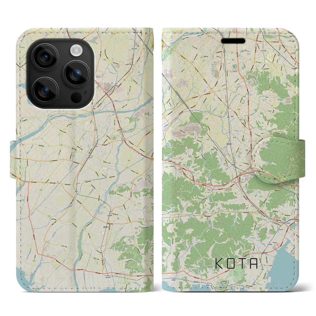 【幸田(愛知県)】地図柄iPhoneケース(手帳タイプ)