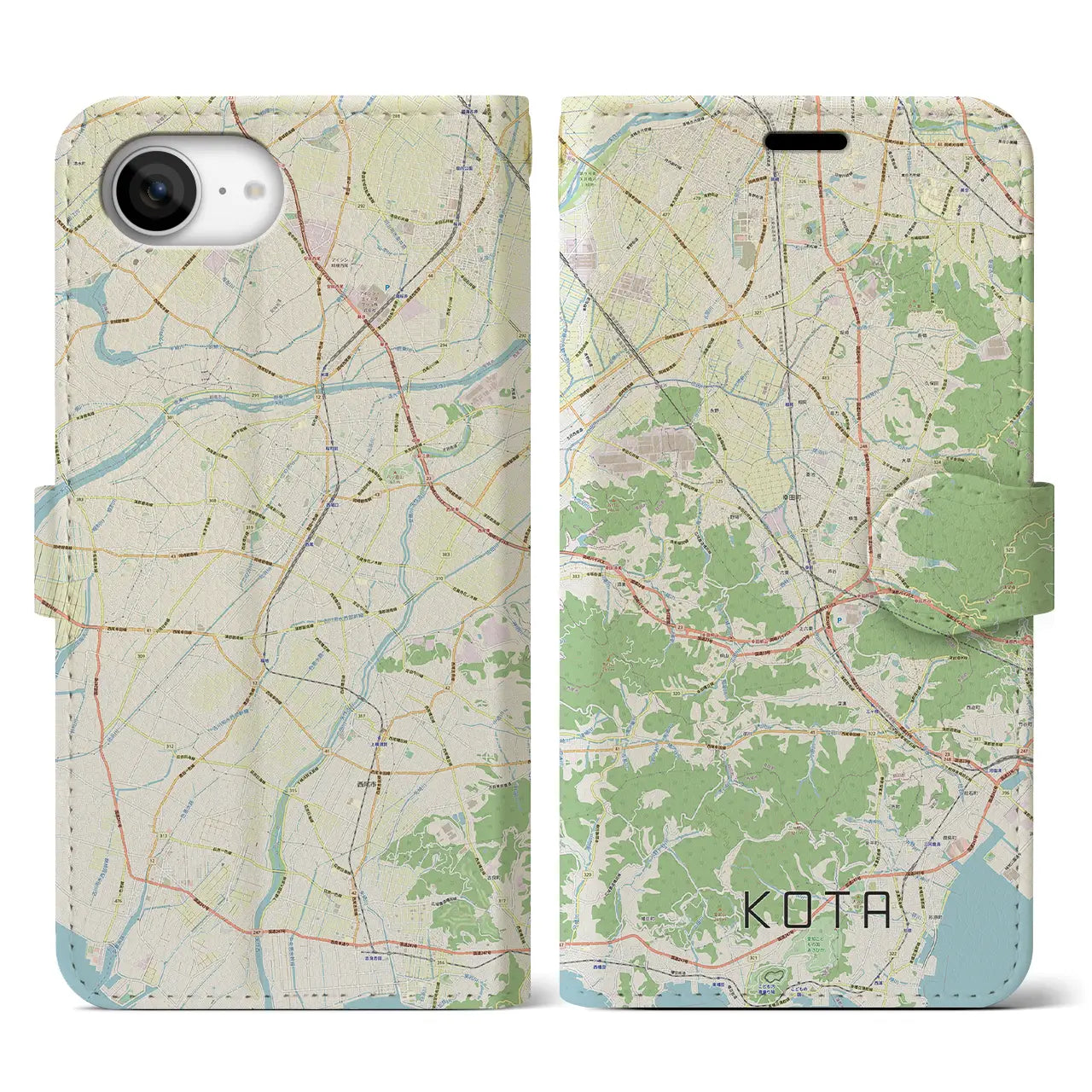 【幸田(愛知県)】地図柄iPhoneケース(手帳タイプ)