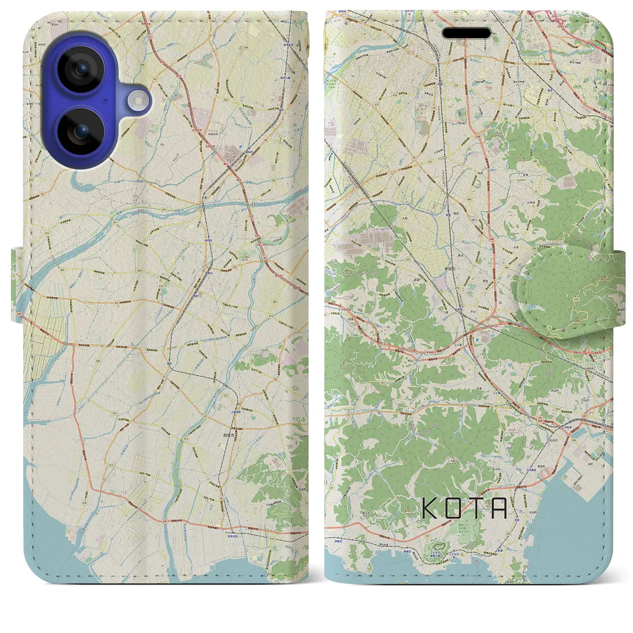 【幸田(愛知県)】地図柄iPhoneケース(手帳タイプ)