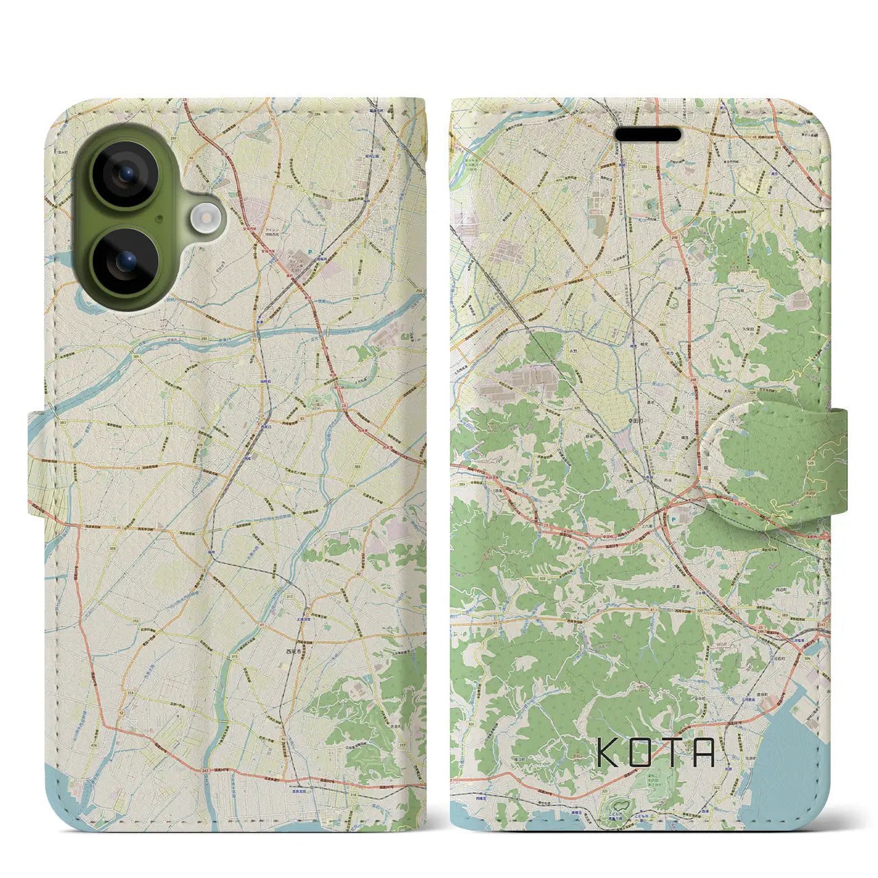 【幸田(愛知県)】地図柄iPhoneケース(手帳タイプ)