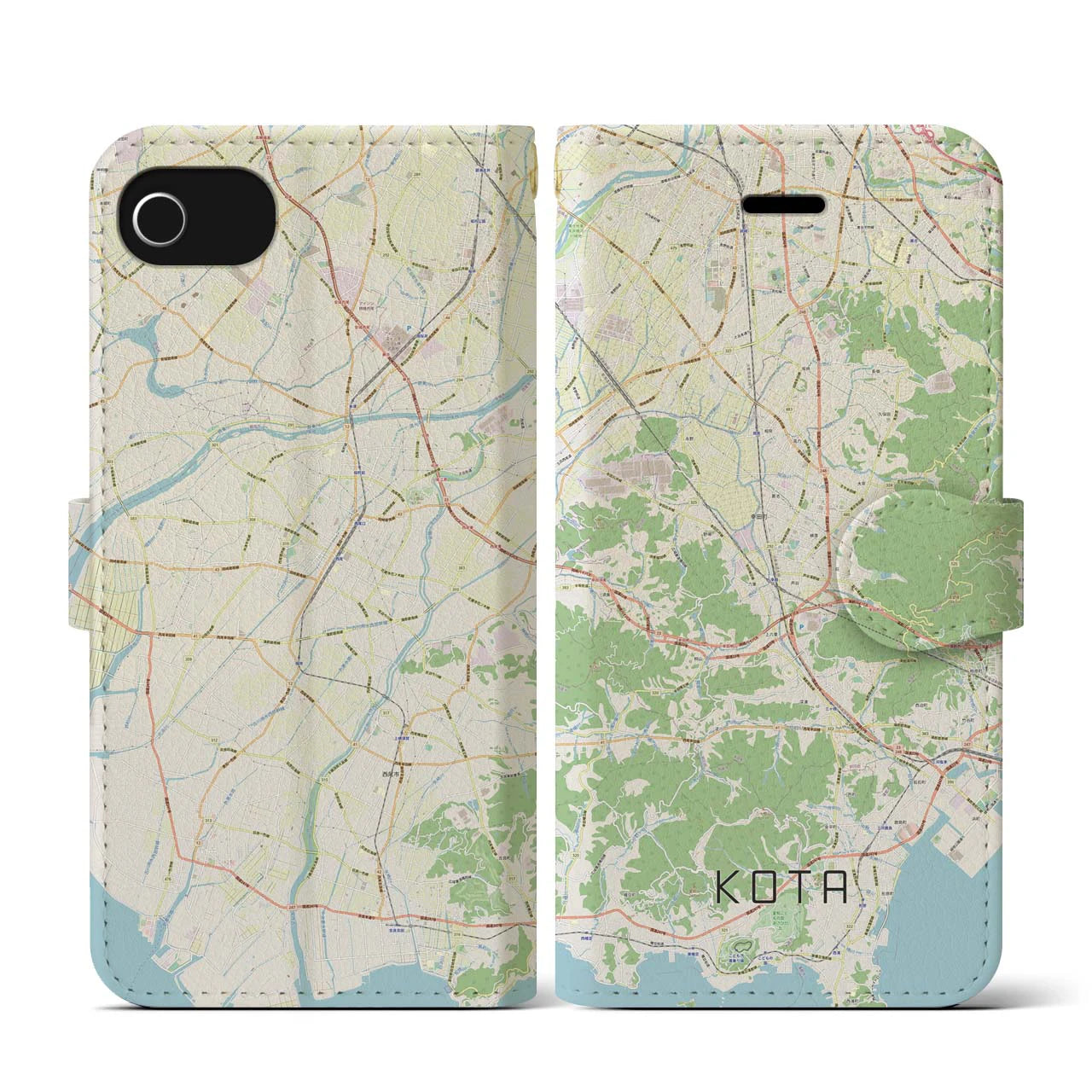 【幸田(愛知県)】地図柄iPhoneケース(手帳タイプ)