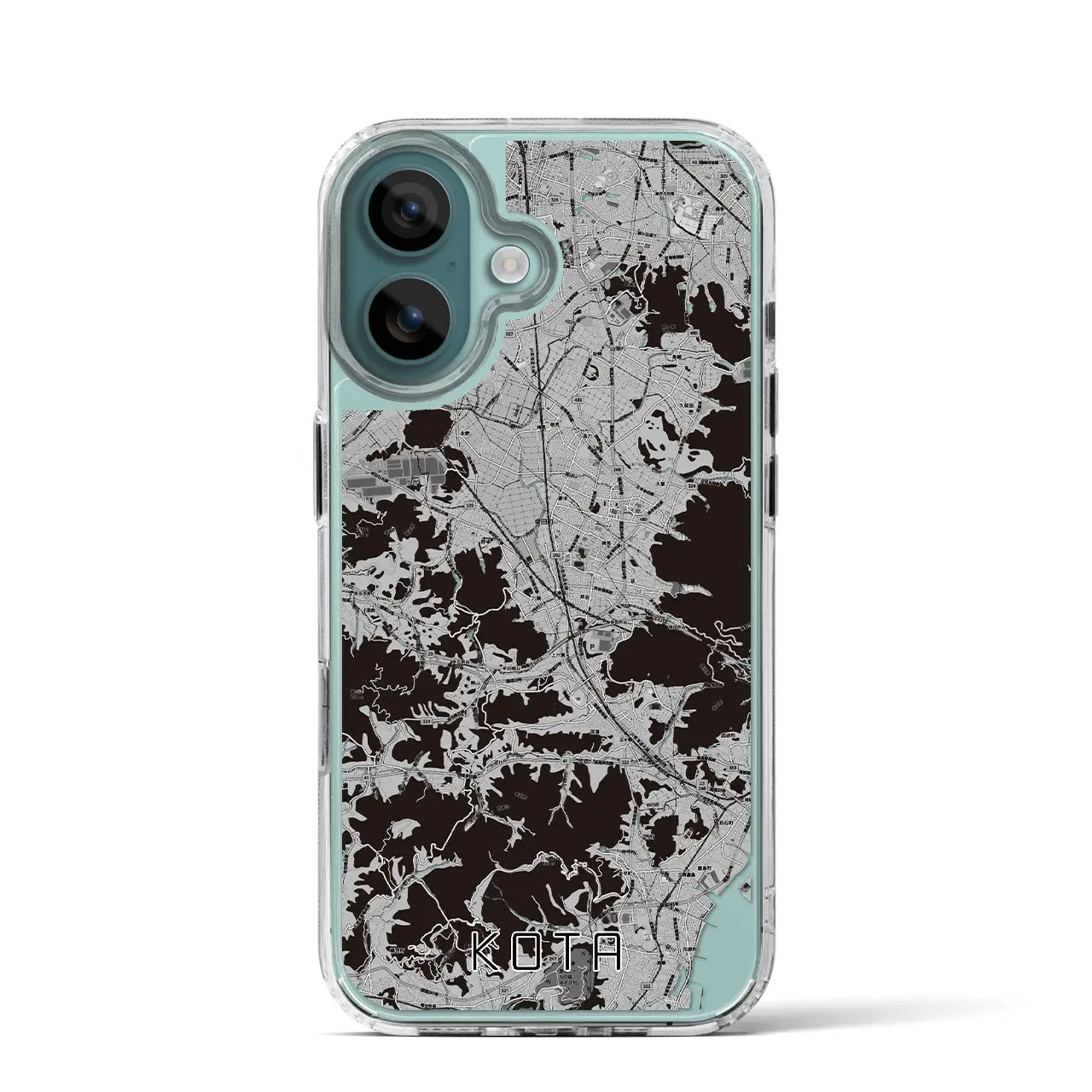 【幸田(愛知県)】地図柄iPhoneケース(MagSafeタイプ)モノトーン・iPhone 16 Pro 用