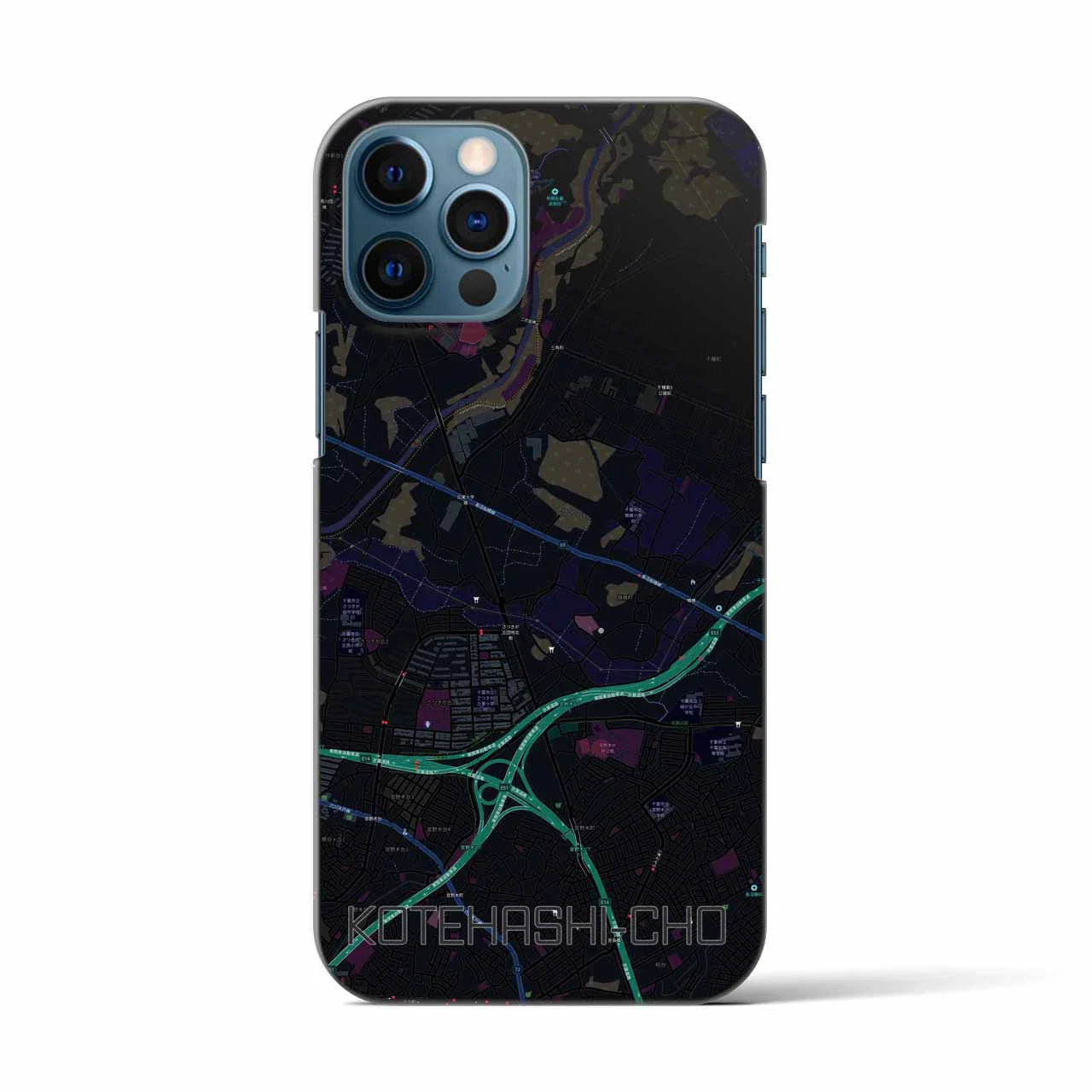 【犢橋町(千葉県)】地図柄iPhoneケース(バックカバータイプ)