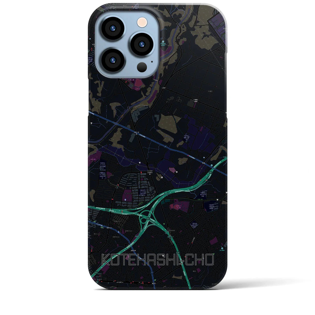 【犢橋町(千葉県)】地図柄iPhoneケース(バックカバータイプ)