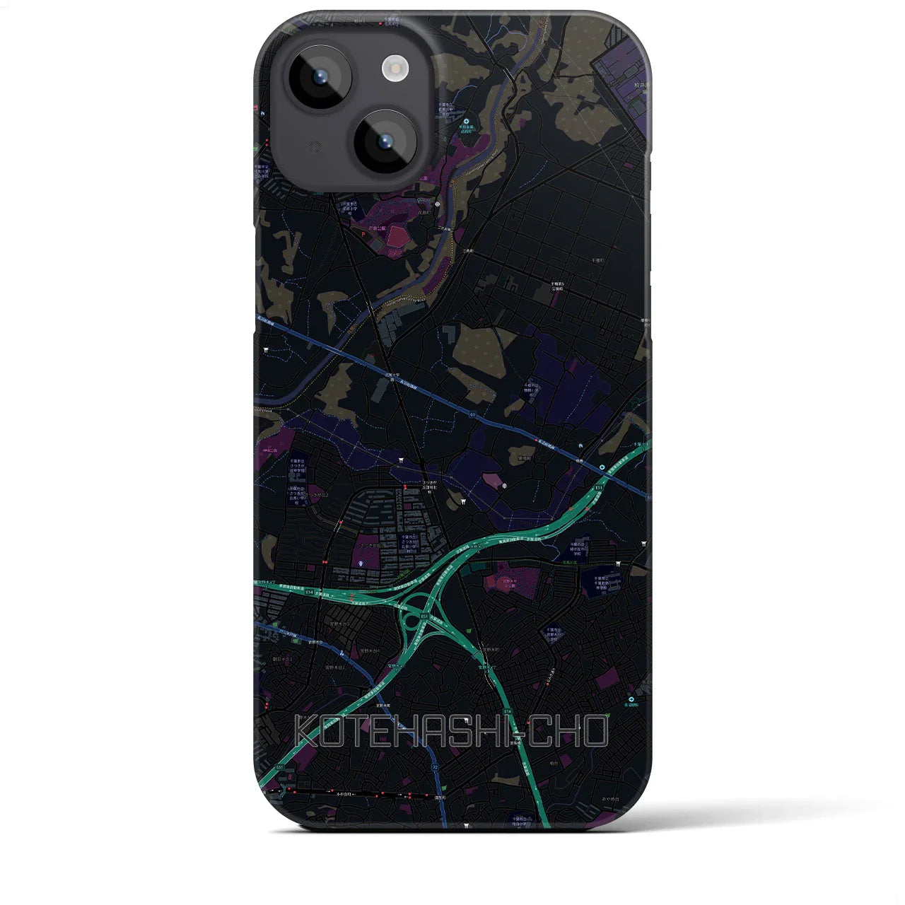 【犢橋町(千葉県)】地図柄iPhoneケース(バックカバータイプ)