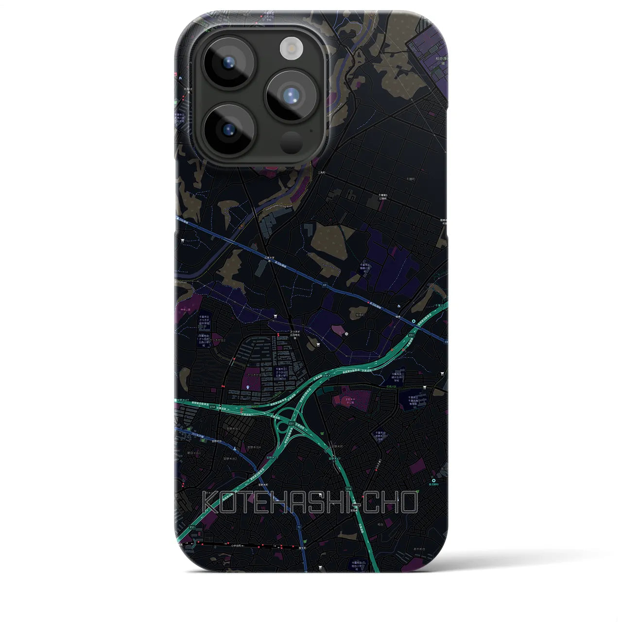 【犢橋町(千葉県)】地図柄iPhoneケース(バックカバータイプ)