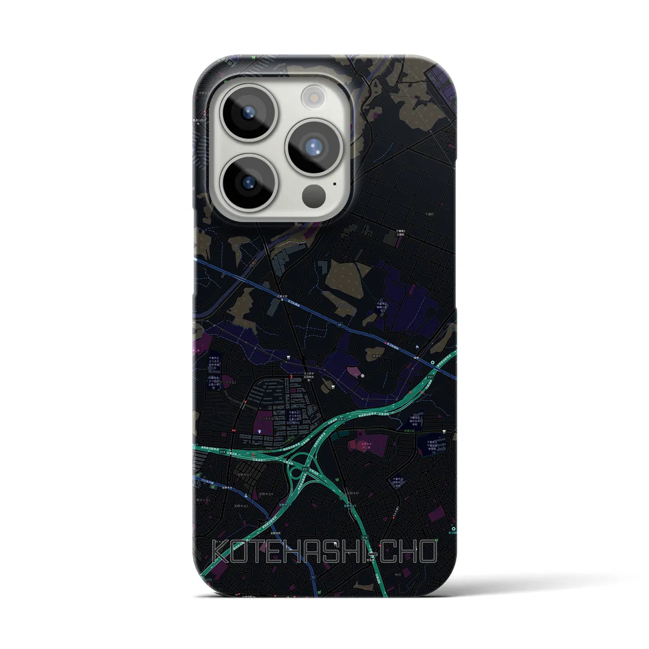 【犢橋町(千葉県)】地図柄iPhoneケース(バックカバータイプ)