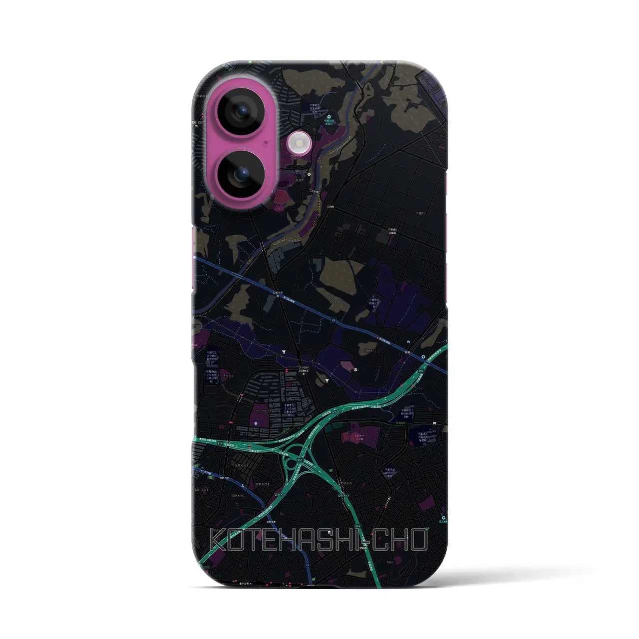 【犢橋町(千葉県)】地図柄iPhoneケース(バックカバータイプ)
