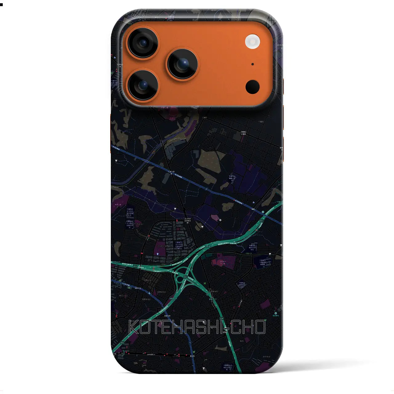 【犢橋町(千葉県)】地図柄iPhoneケース(バックカバータイプ)