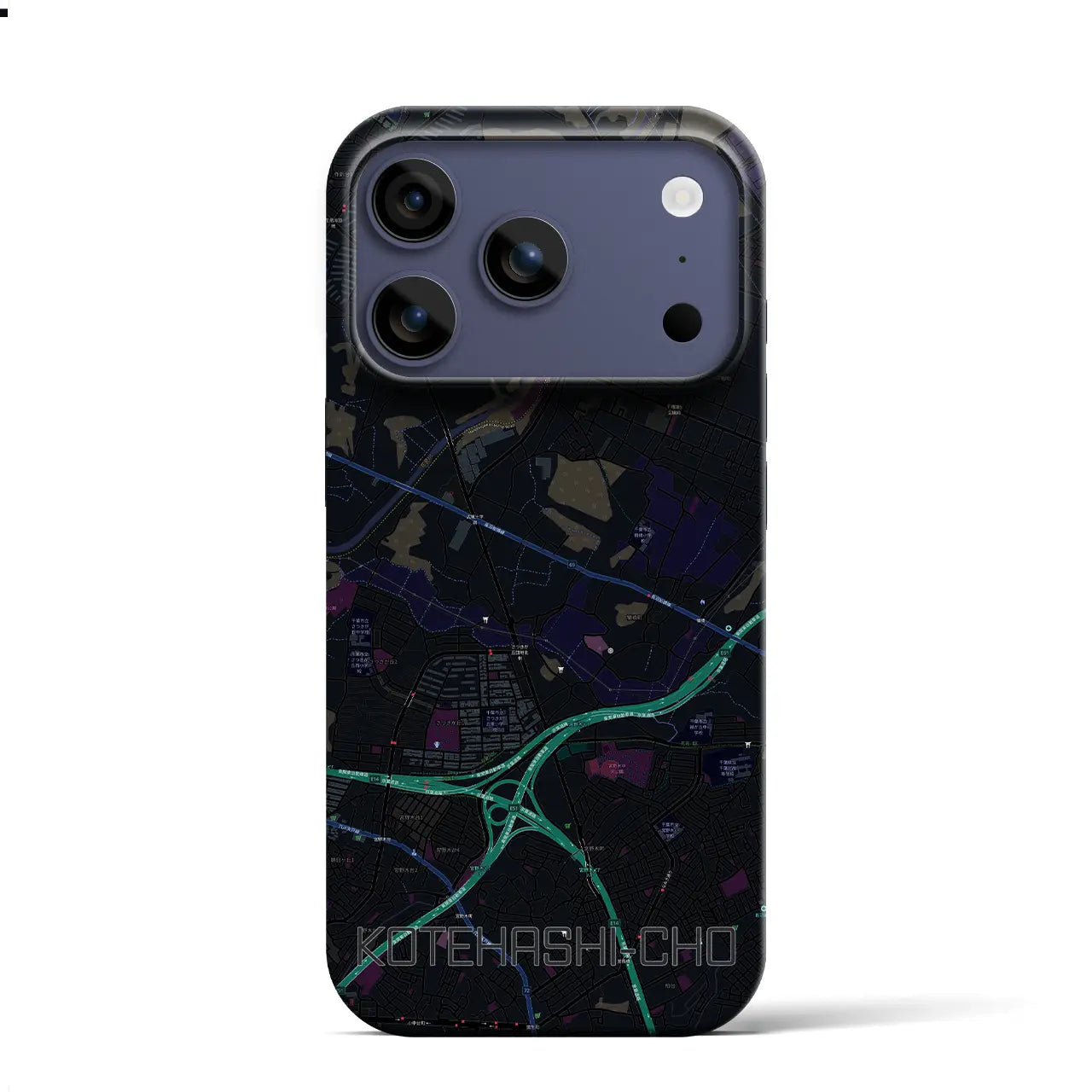 【犢橋町(千葉県)】地図柄iPhoneケース(バックカバータイプ)