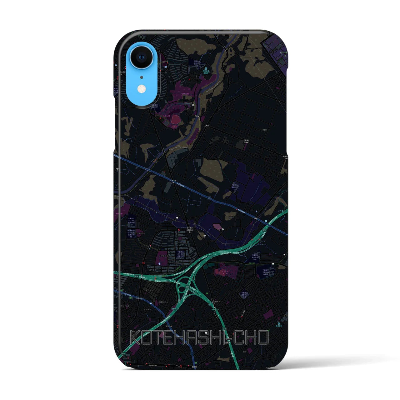 【犢橋町(千葉県)】地図柄iPhoneケース(バックカバータイプ)