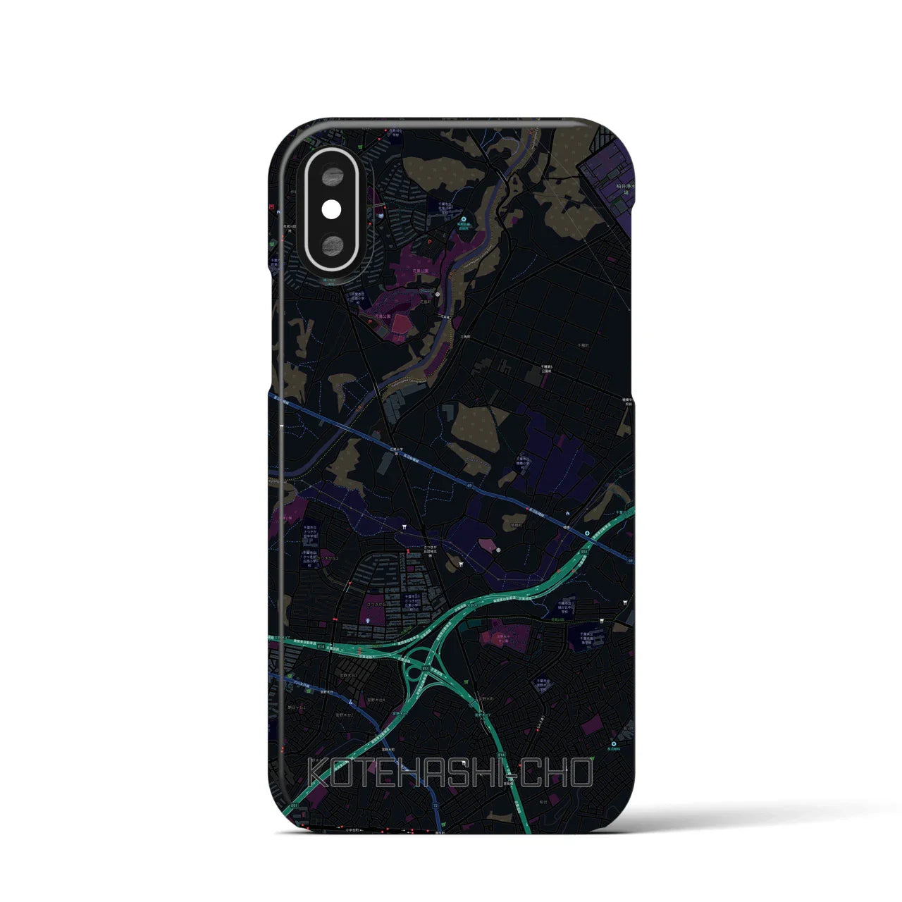 【犢橋町(千葉県)】地図柄iPhoneケース(バックカバータイプ)