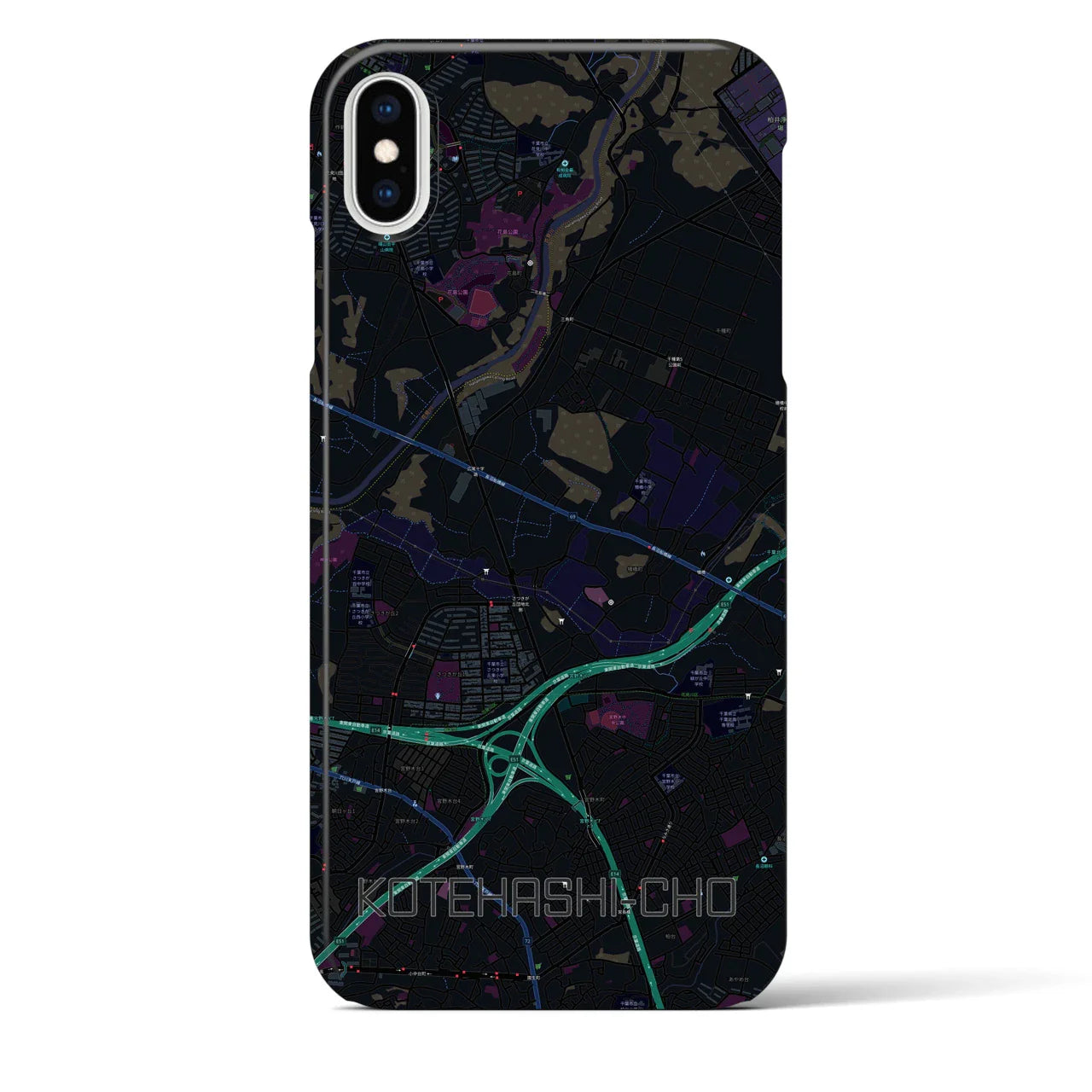 【犢橋町(千葉県)】地図柄iPhoneケース(バックカバータイプ)