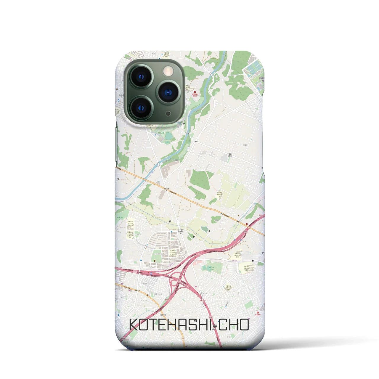 【犢橋町(千葉県)】地図柄iPhoneケース(バックカバータイプ)