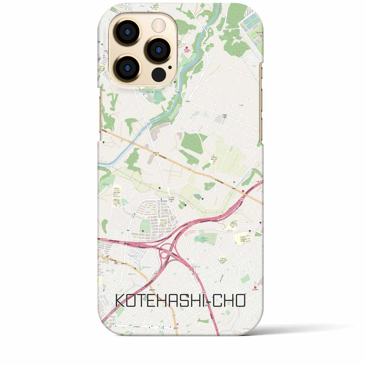 【犢橋町(千葉県)】地図柄iPhoneケース(バックカバータイプ)