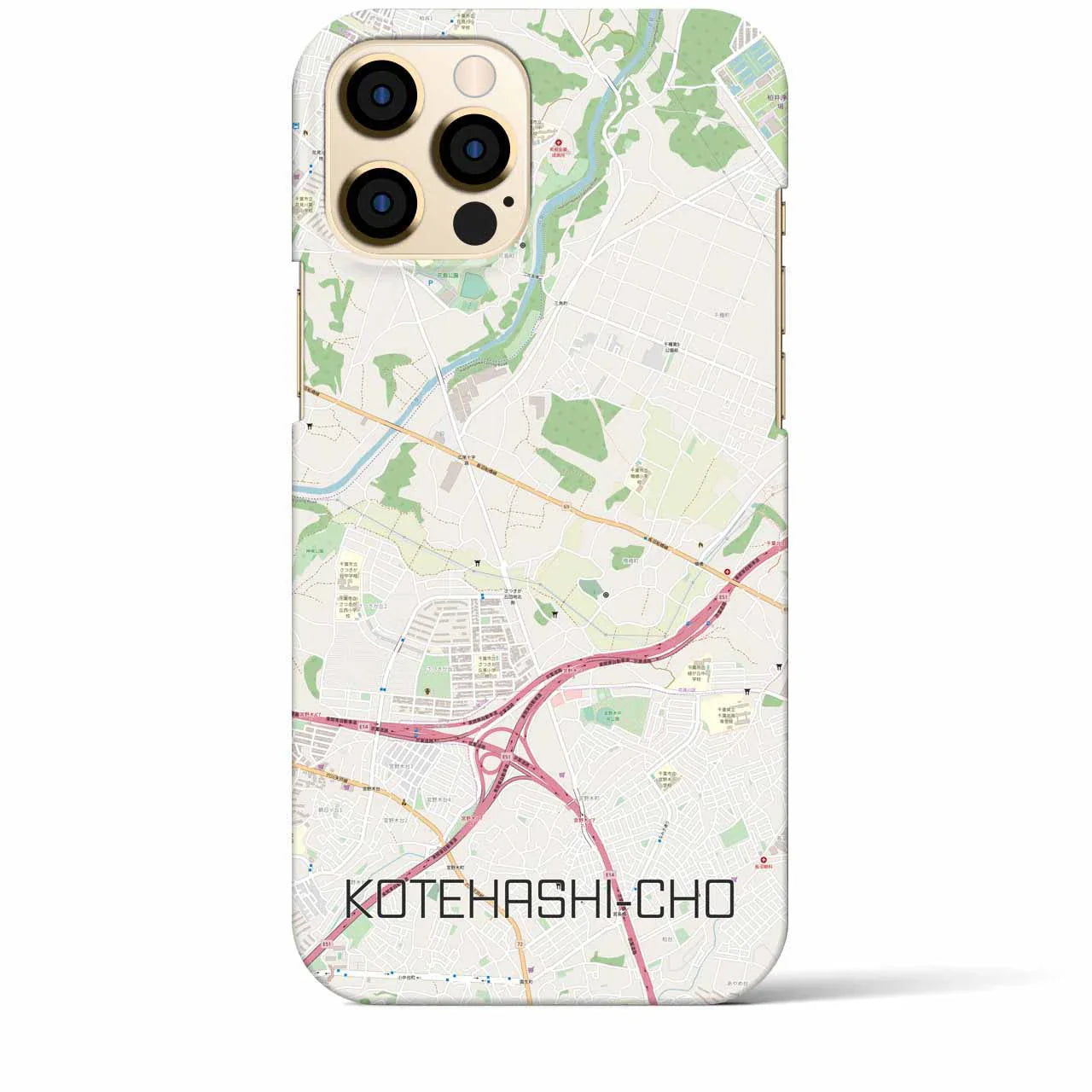 【犢橋町(千葉県)】地図柄iPhoneケース(バックカバータイプ)