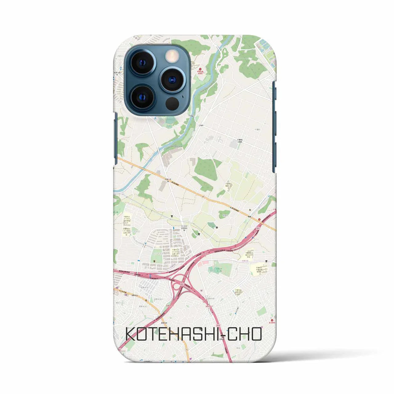 【犢橋町(千葉県)】地図柄iPhoneケース(バックカバータイプ)