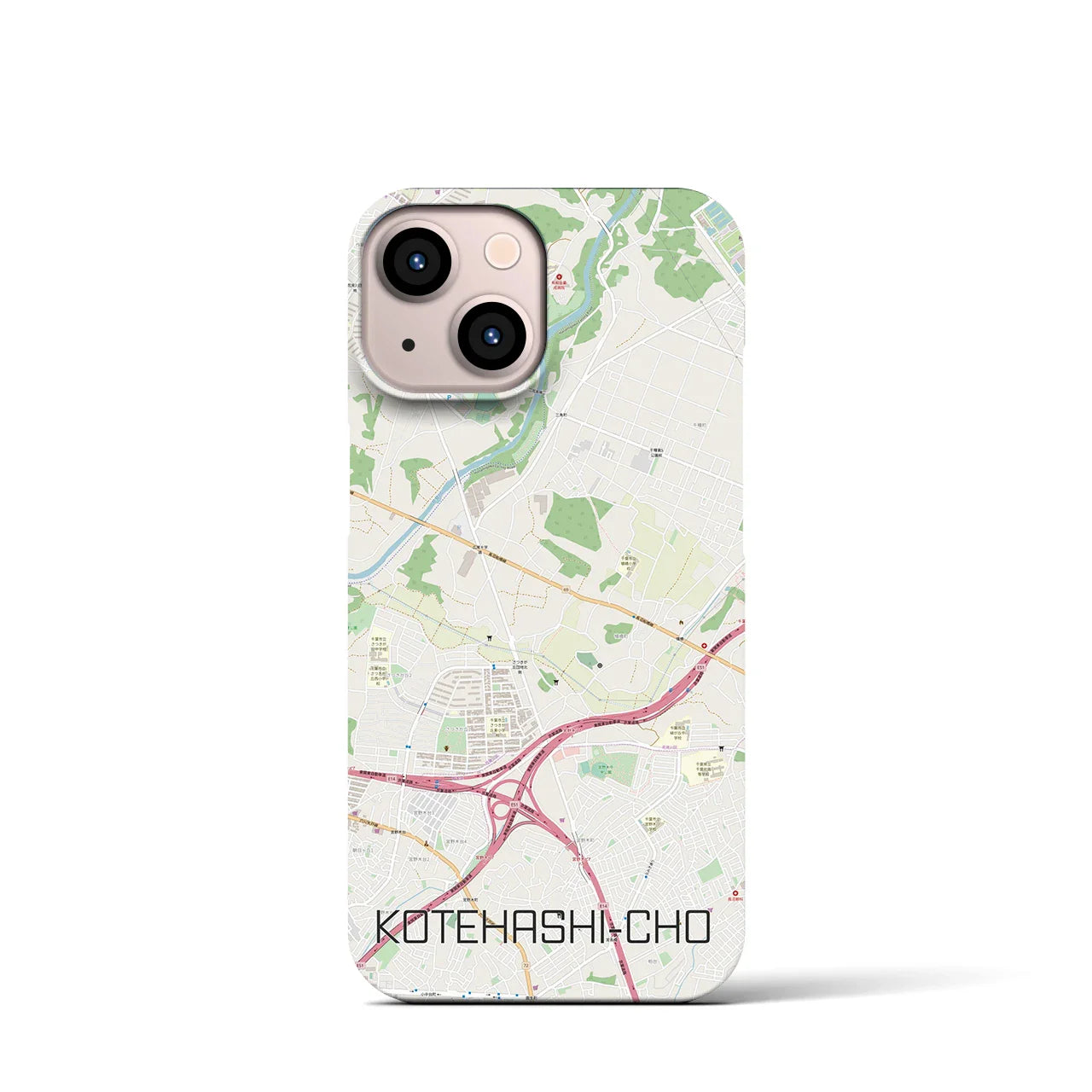 【犢橋町(千葉県)】地図柄iPhoneケース(バックカバータイプ)