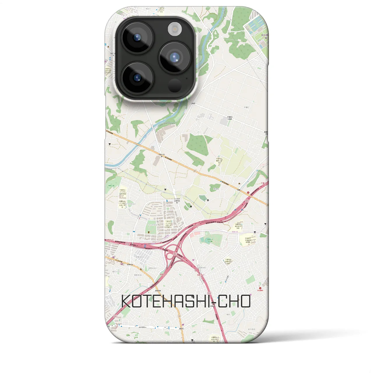 【犢橋町(千葉県)】地図柄iPhoneケース(バックカバータイプ)