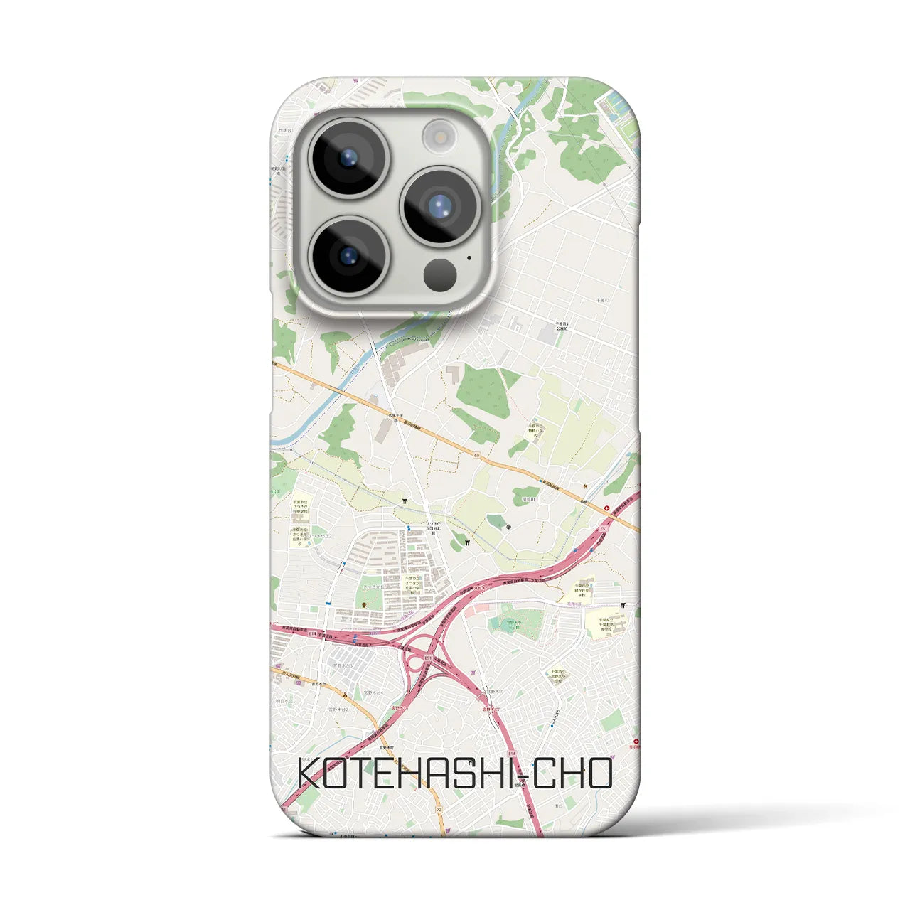 【犢橋町(千葉県)】地図柄iPhoneケース(バックカバータイプ)