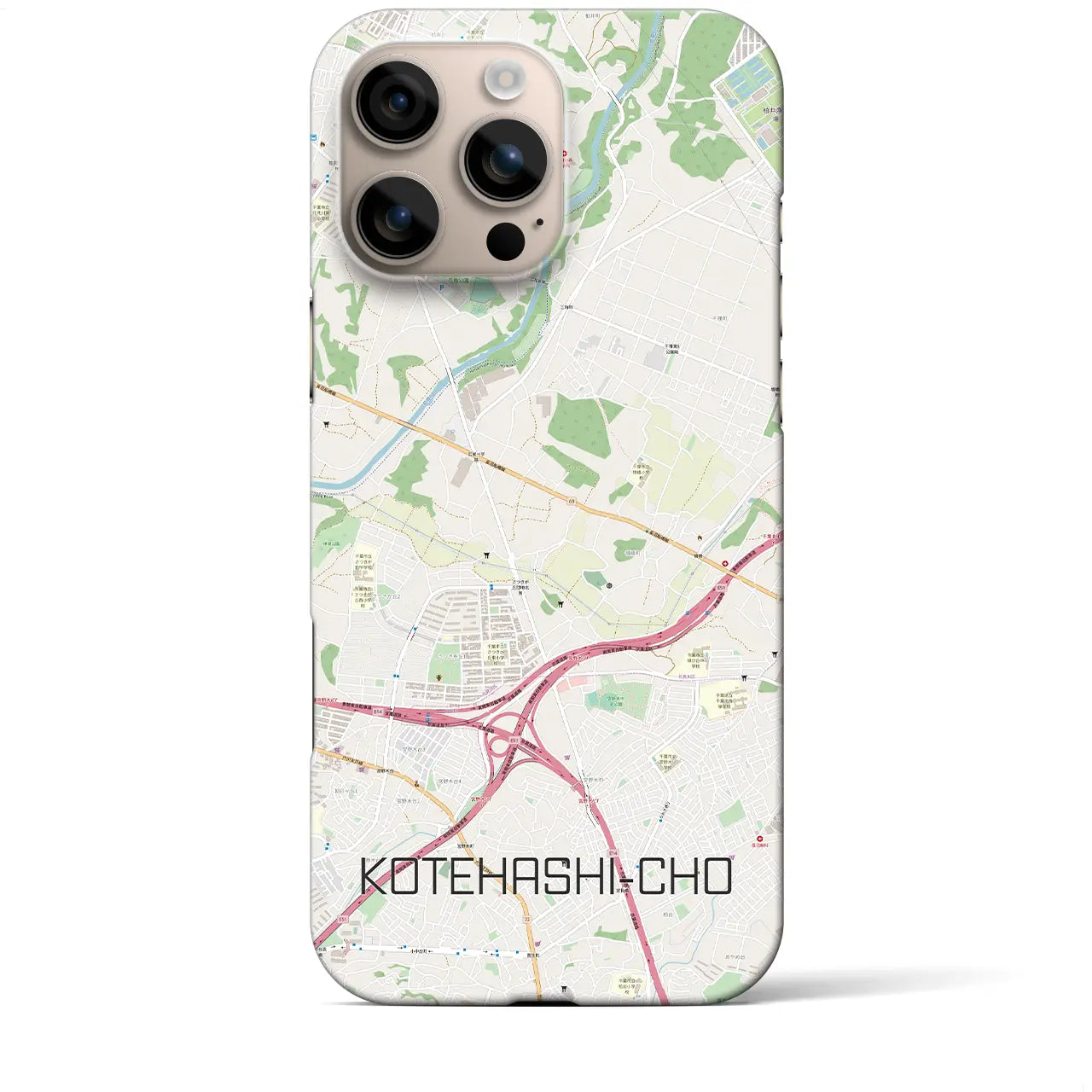 【犢橋町(千葉県)】地図柄iPhoneケース(バックカバータイプ)