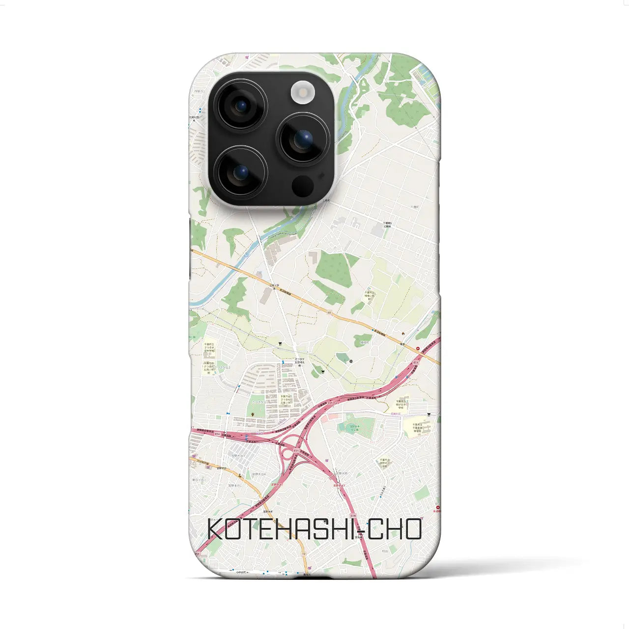 【犢橋町(千葉県)】地図柄iPhoneケース(バックカバータイプ)