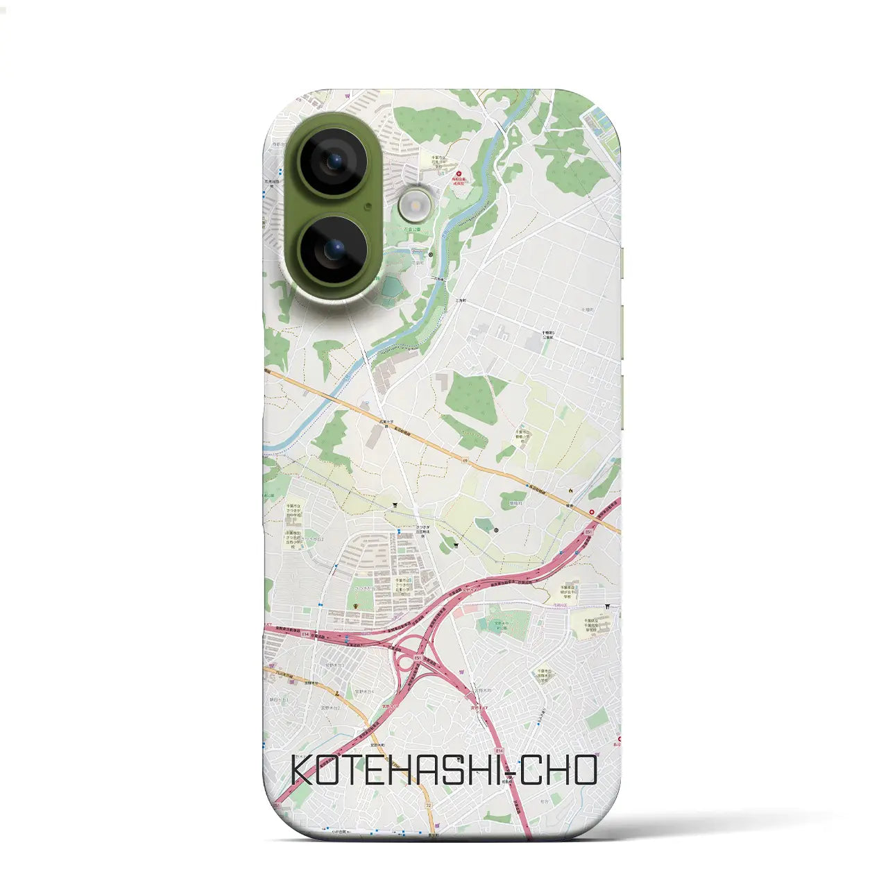 【犢橋町(千葉県)】地図柄iPhoneケース(バックカバータイプ)