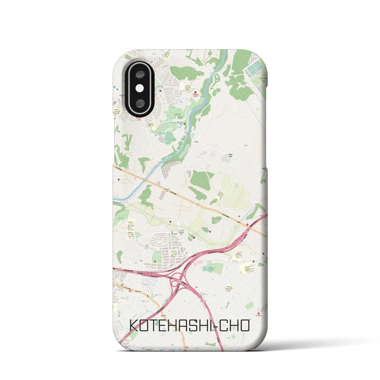 【犢橋町(千葉県)】地図柄iPhoneケース(バックカバータイプ)