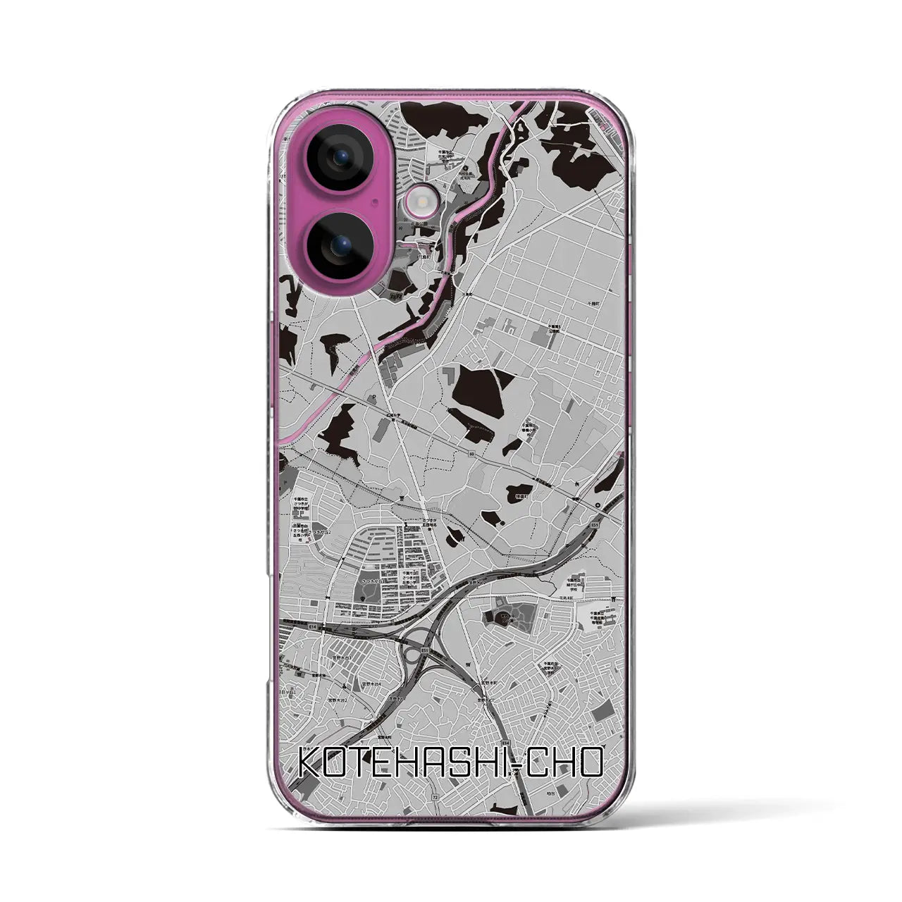 【犢橋町(千葉県)】地図柄iPhoneケース(クリアタイプ)