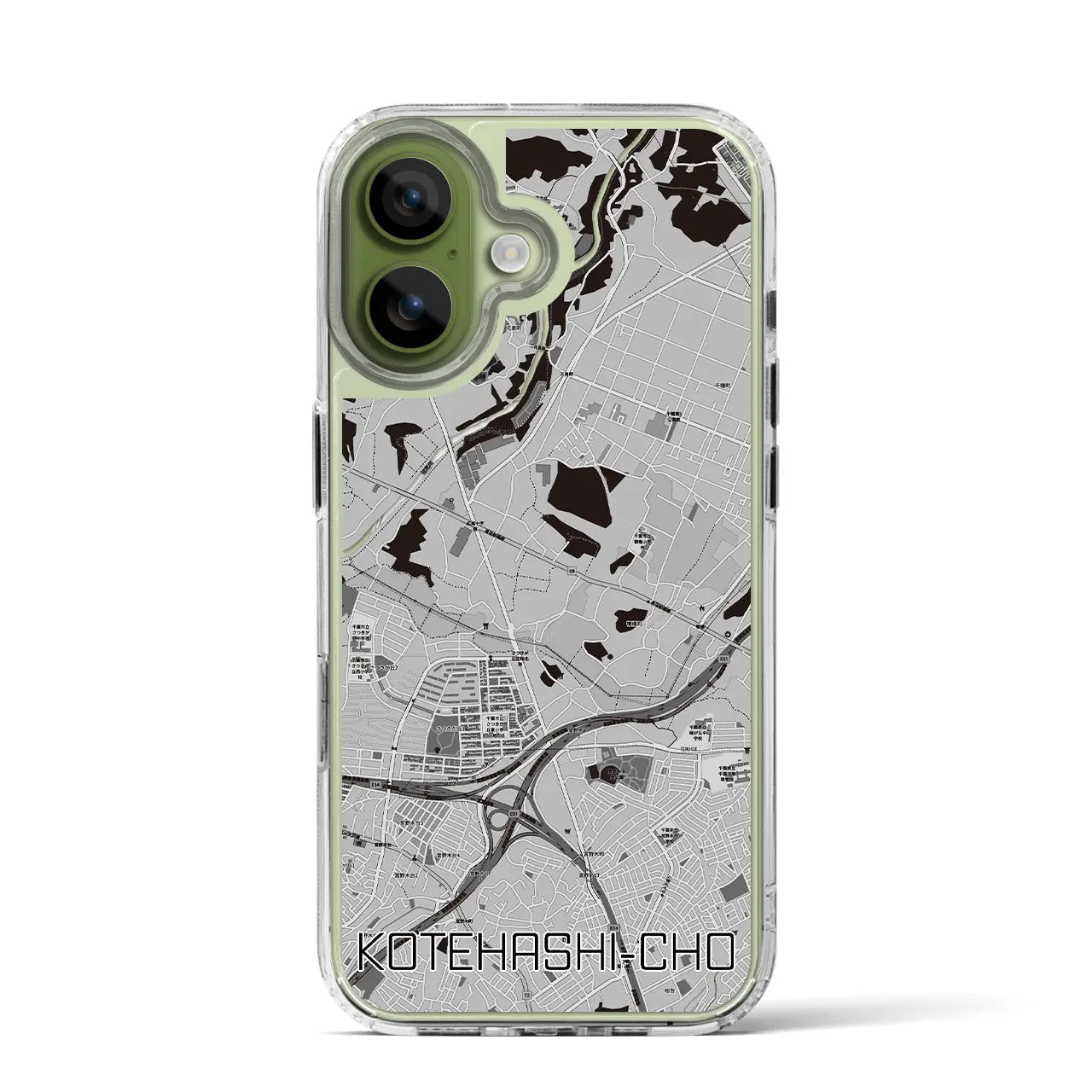 【犢橋町(千葉県)】地図柄iPhoneケース(MagSafeタイプ)
