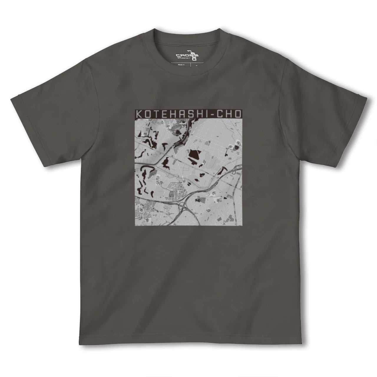【犢橋町(千葉県)】地図柄ヘビーウェイトTシャツ