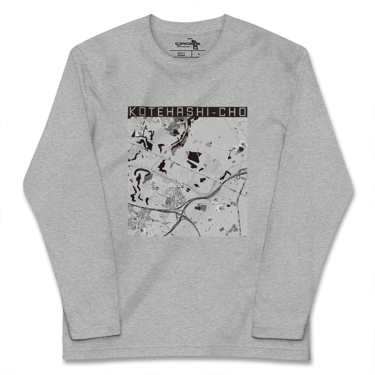 【犢橋町(千葉県)】地図柄ロングスリーブTシャツ