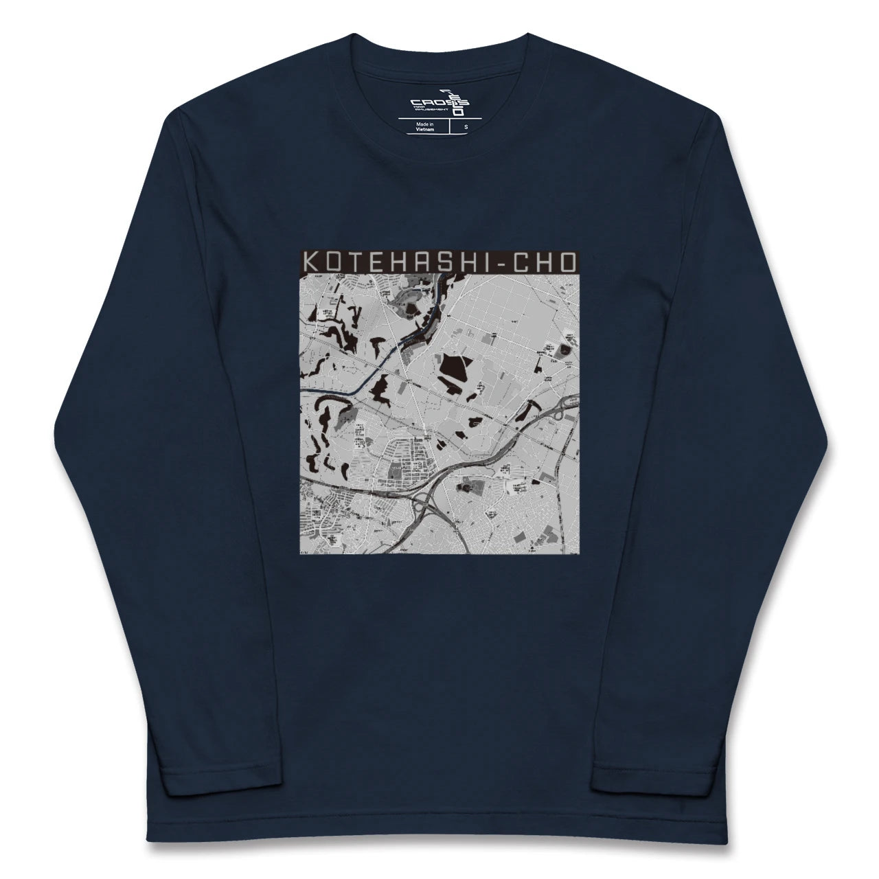 【犢橋町(千葉県)】地図柄ロングスリーブTシャツ