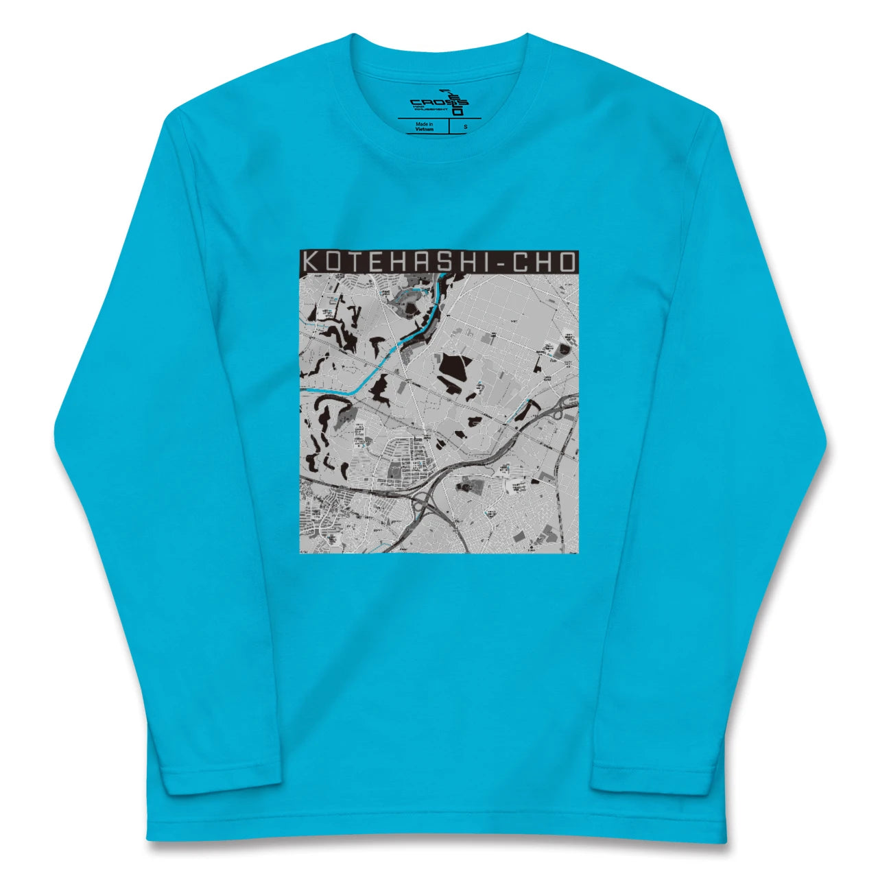 【犢橋町(千葉県)】地図柄ロングスリーブTシャツ