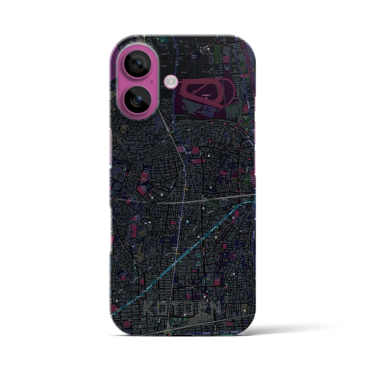 【甲東園(兵庫県)】地図柄iPhoneケース(バックカバータイプ)