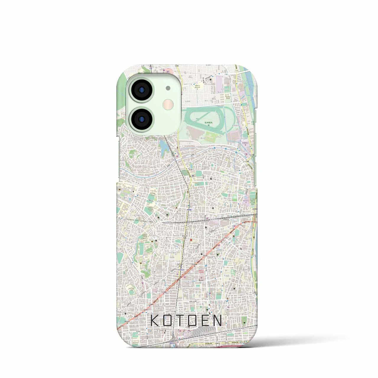 【甲東園(兵庫県)】地図柄iPhoneケース(バックカバータイプ)