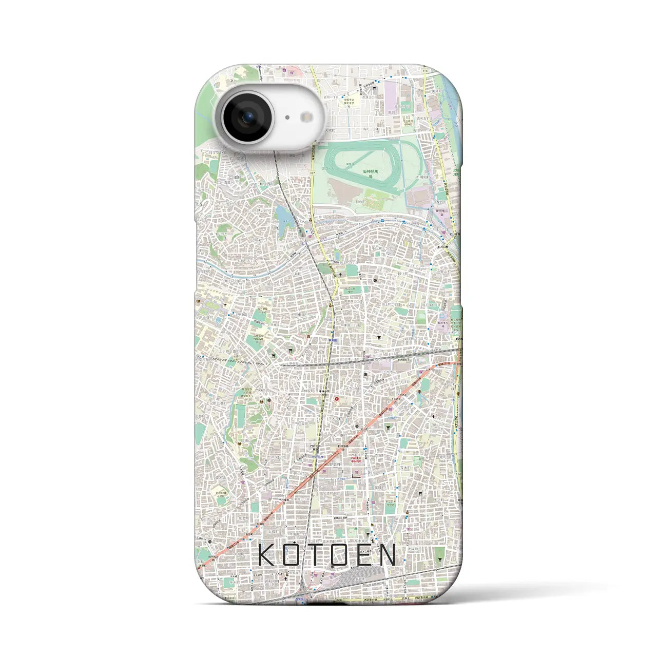 【甲東園(兵庫県)】地図柄iPhoneケース(バックカバータイプ)
